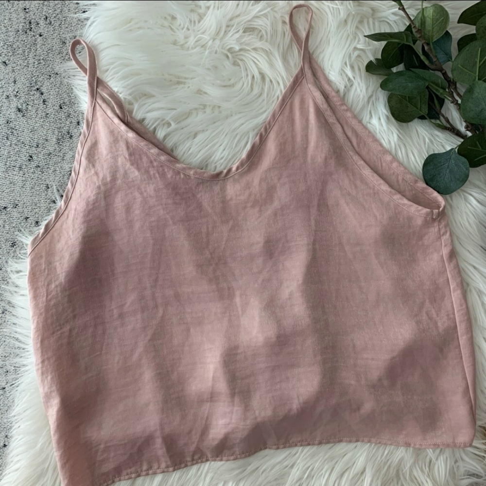 Dusty Rose pink crop top. Large - Picture 4 of 4